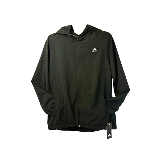 Black Woven Wind Jacket with Hood – Unisex Golf Outerwear, Size Medium, 100% Polyester