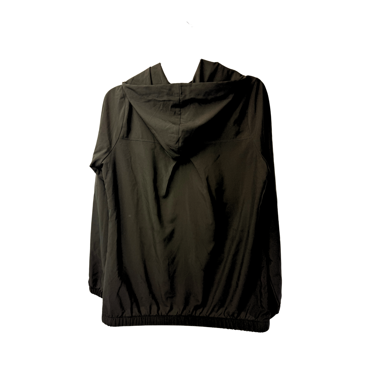 Black Woven Wind Jacket with Hood – Unisex Golf Outerwear, Size Medium, 100% Polyester