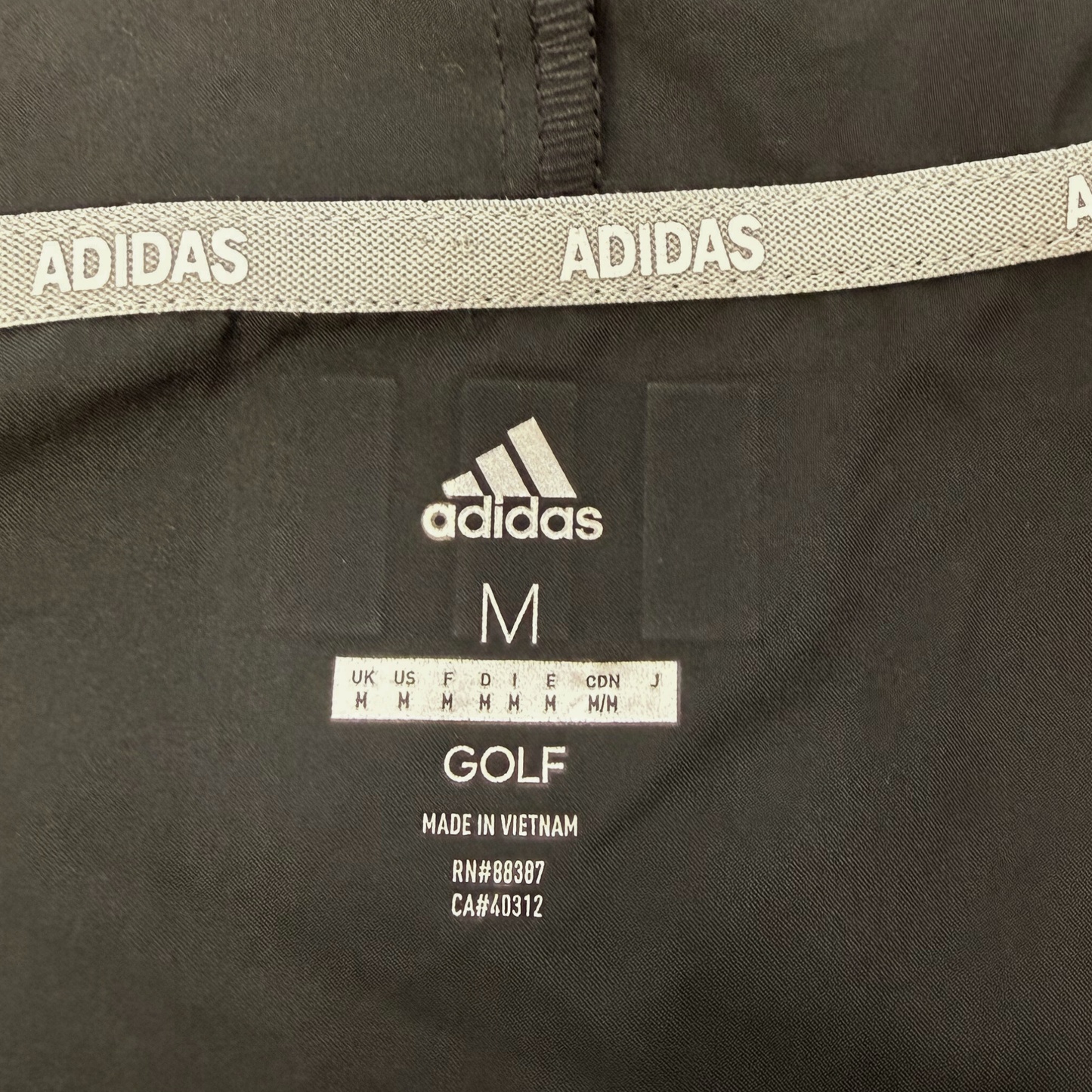 Black Woven Wind Jacket with Hood – Unisex Golf Outerwear, Size Medium, 100% Polyester