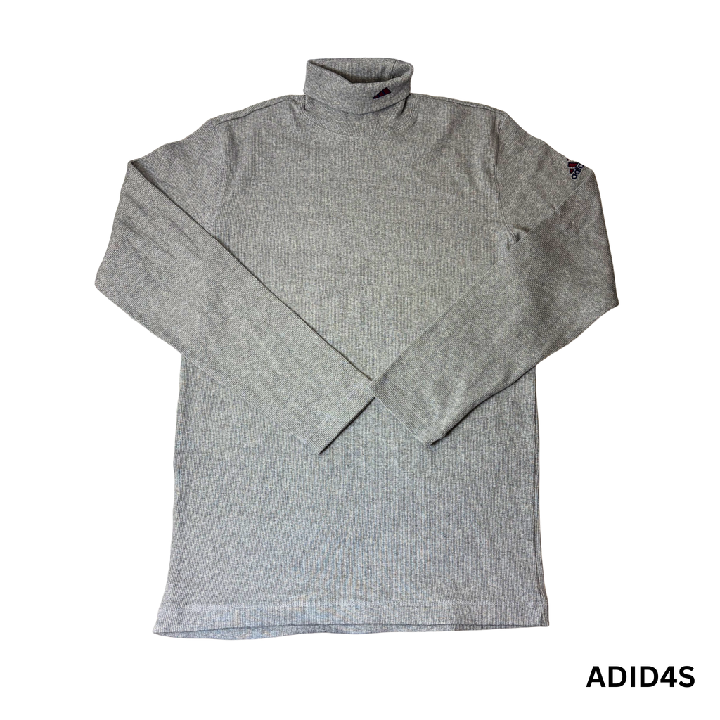 Men’s Grey Roll Collar Long Sleeve Shirt – Size L