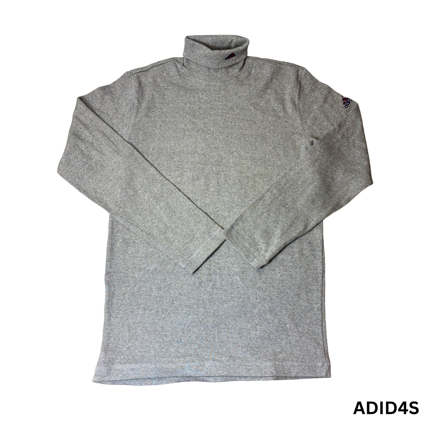 Men’s Grey Roll Collar Long Sleeve Shirt – Size L