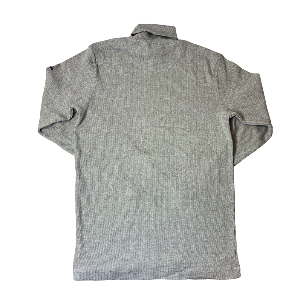 Men’s Grey Roll Collar Long Sleeve Shirt – Size L