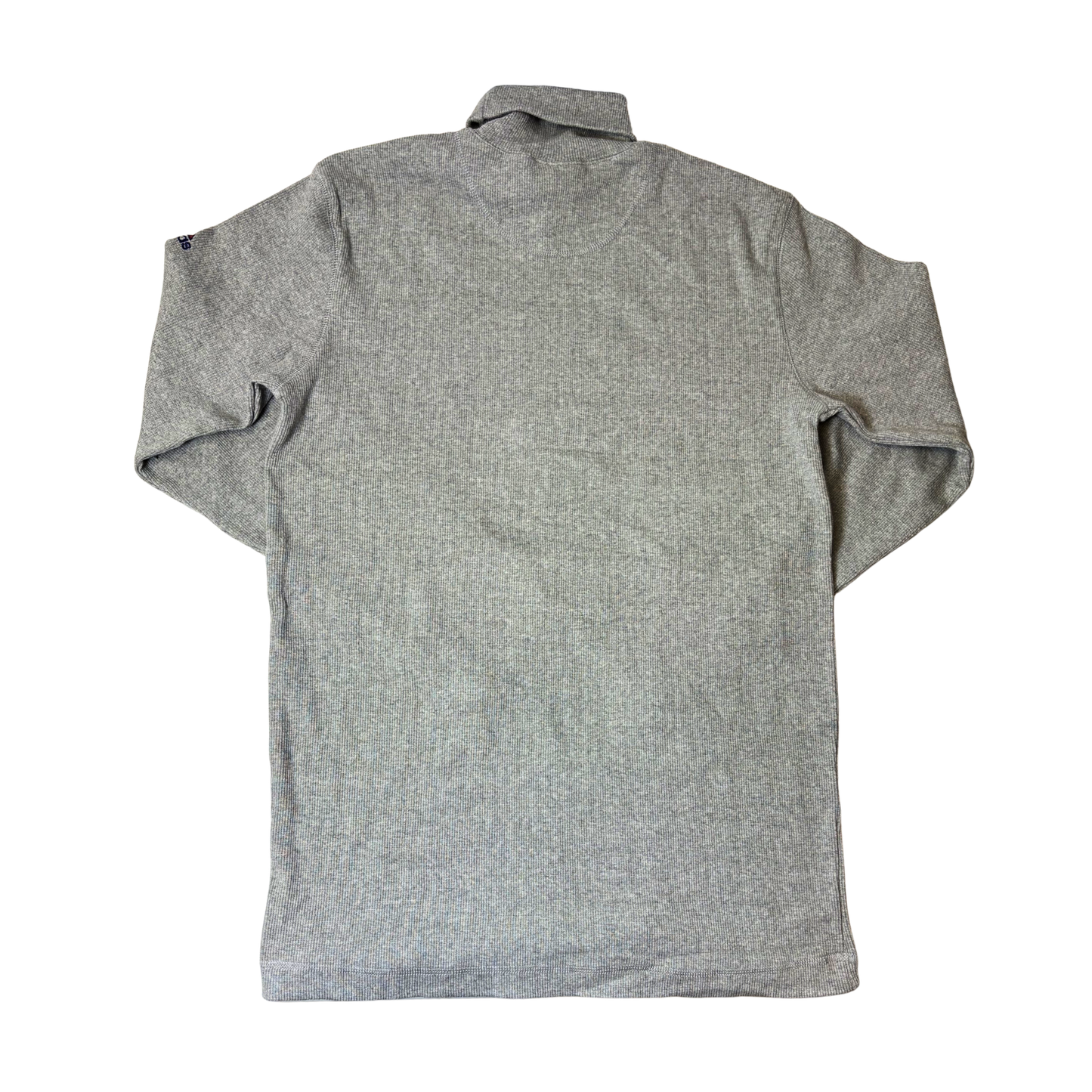 Men’s Grey Roll Collar Long Sleeve Shirt – Size L