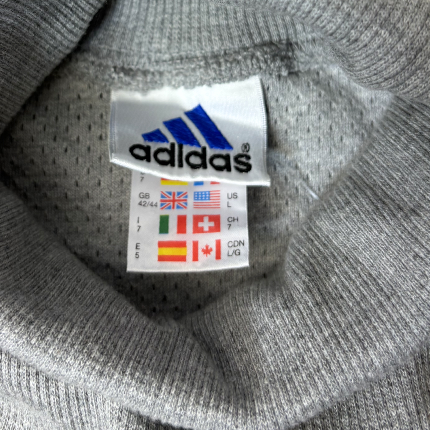 Men’s Grey Roll Collar Long Sleeve Shirt – Size L