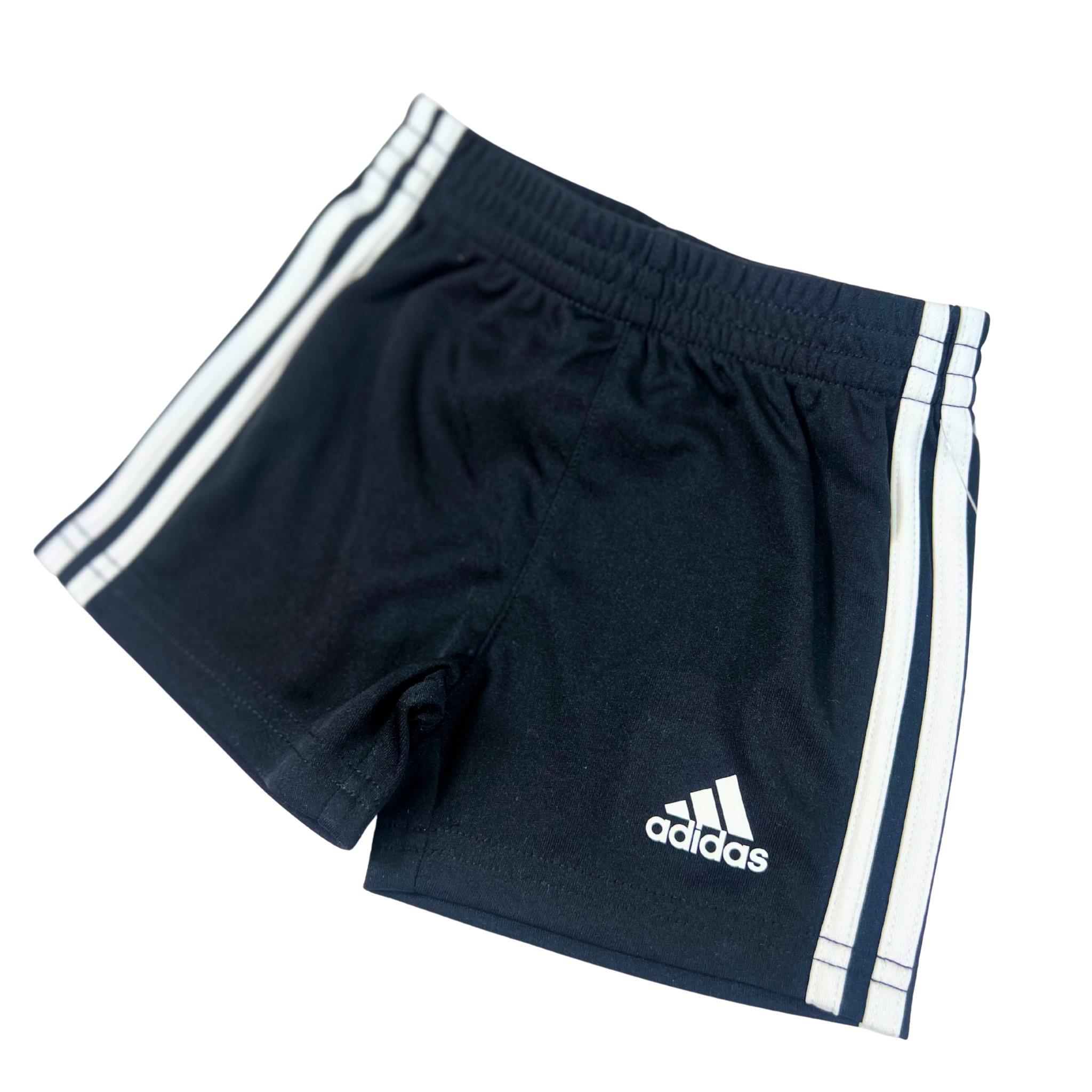 Baby Boys' 2-Piece White Logo Tee & Black Shorts Set – 3M