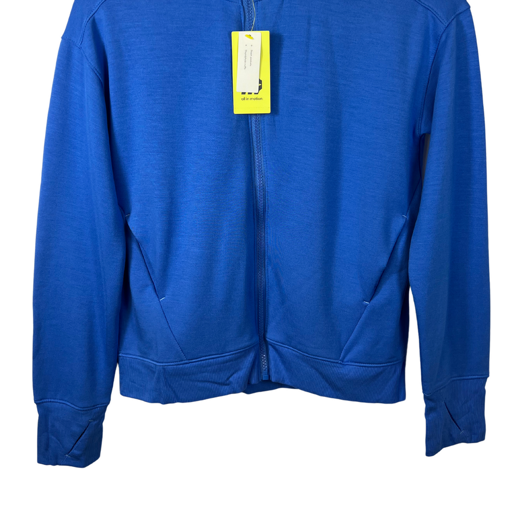 Kids Fleece Full Zip Hooded Sweatshirt - Blue, Large (10/12)