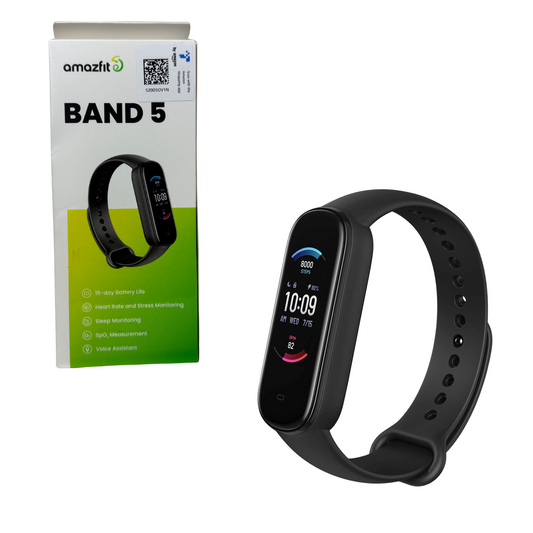 Smart Fitness Tracker Watch Black – Heart Rate, Sleep & SpO2 Monitor, 15-Day Battery