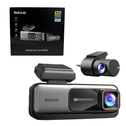BOTSLAB 4K Dash Cam Front and Rear | 64GB, Hardwire Kit, ADAS, GPS, App