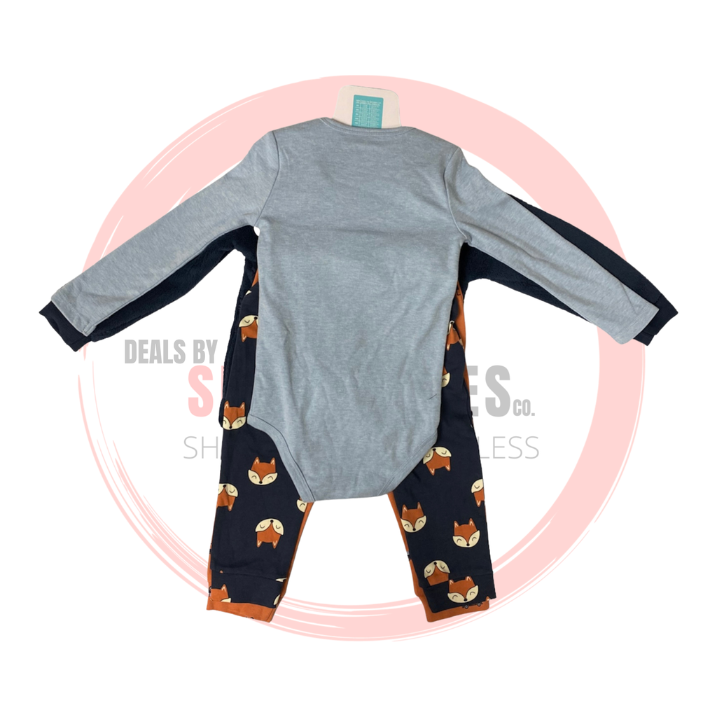 Baby Boy 4-Piece Blue Plush Top With Bodysuit & Pants