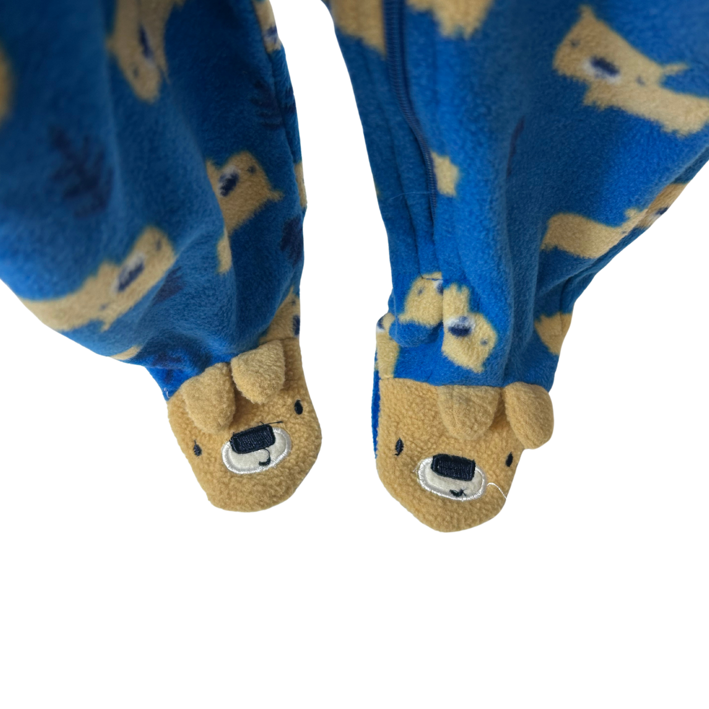 Baby Fleece Footie Pyjama – Blue – Size 3–6 Months