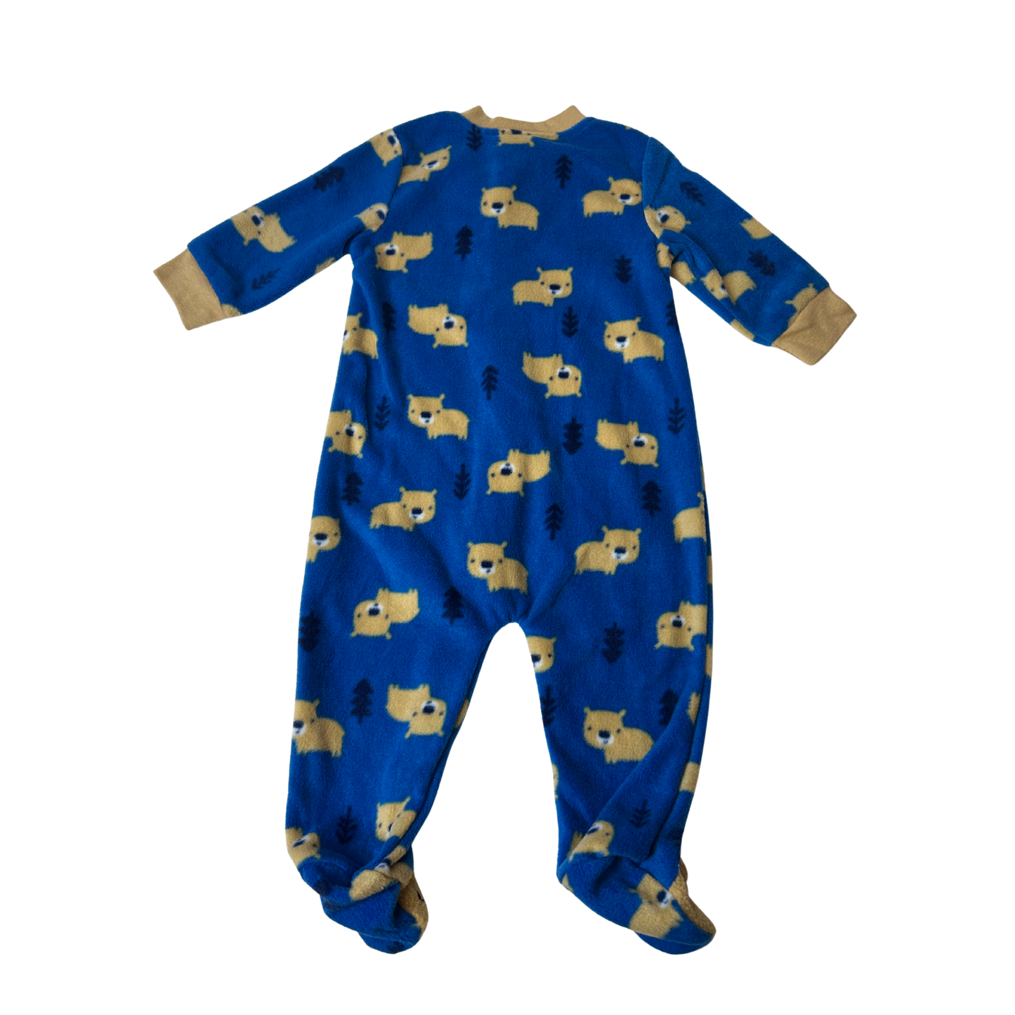 Baby Fleece Footie Pyjama – Blue – Size 3–6 Months