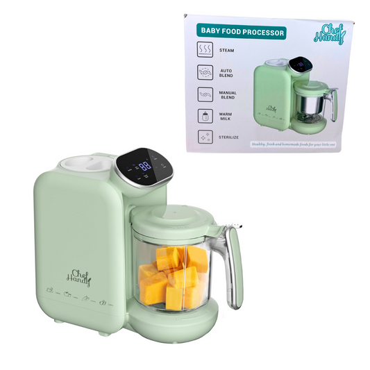 Baby Food Maker with Steamer and Blender – All-in-One Baby Food Processor, Puree Maker, Milk Warmer & Auto Cooking System, Touch Screen Control, Green