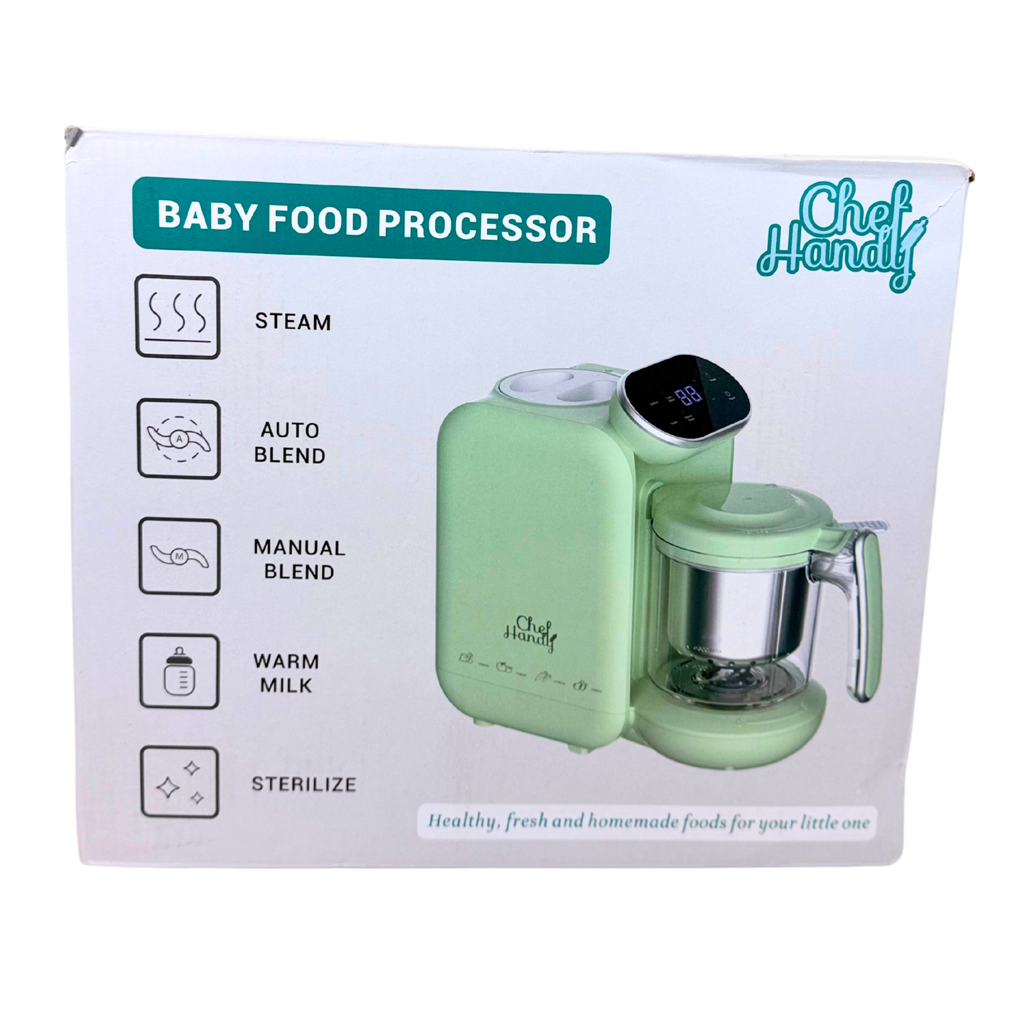 Baby Food Maker with Steamer and Blender – All-in-One Baby Food Processor, Puree Maker, Milk Warmer & Auto Cooking System, Touch Screen Control, Green