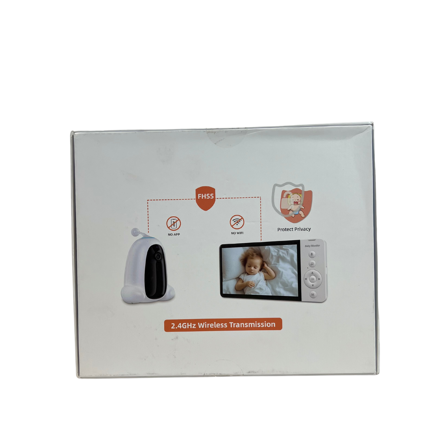 Baby Monitor No WiFi, 5" HD Screen with Camera & Audio, Room Temp Sensor, 2-Way Audio, Night Vision, Lullabies