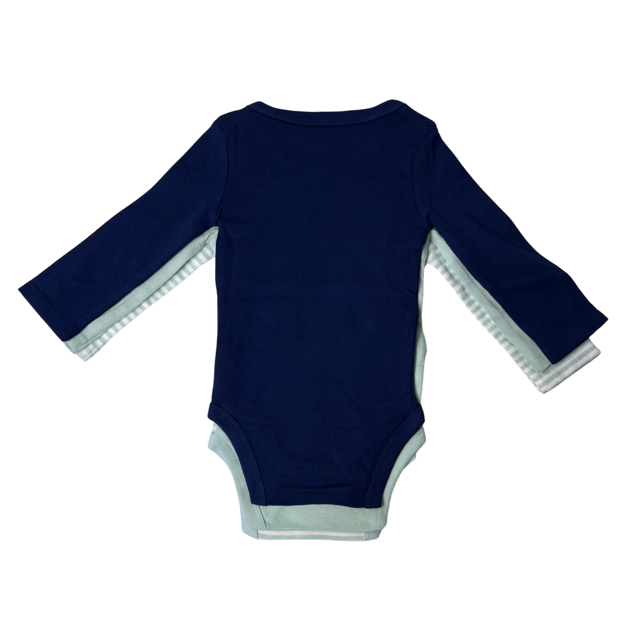 Baby Boys 3-Pack Long Sleeve Legless One-Pieces – Size 12M