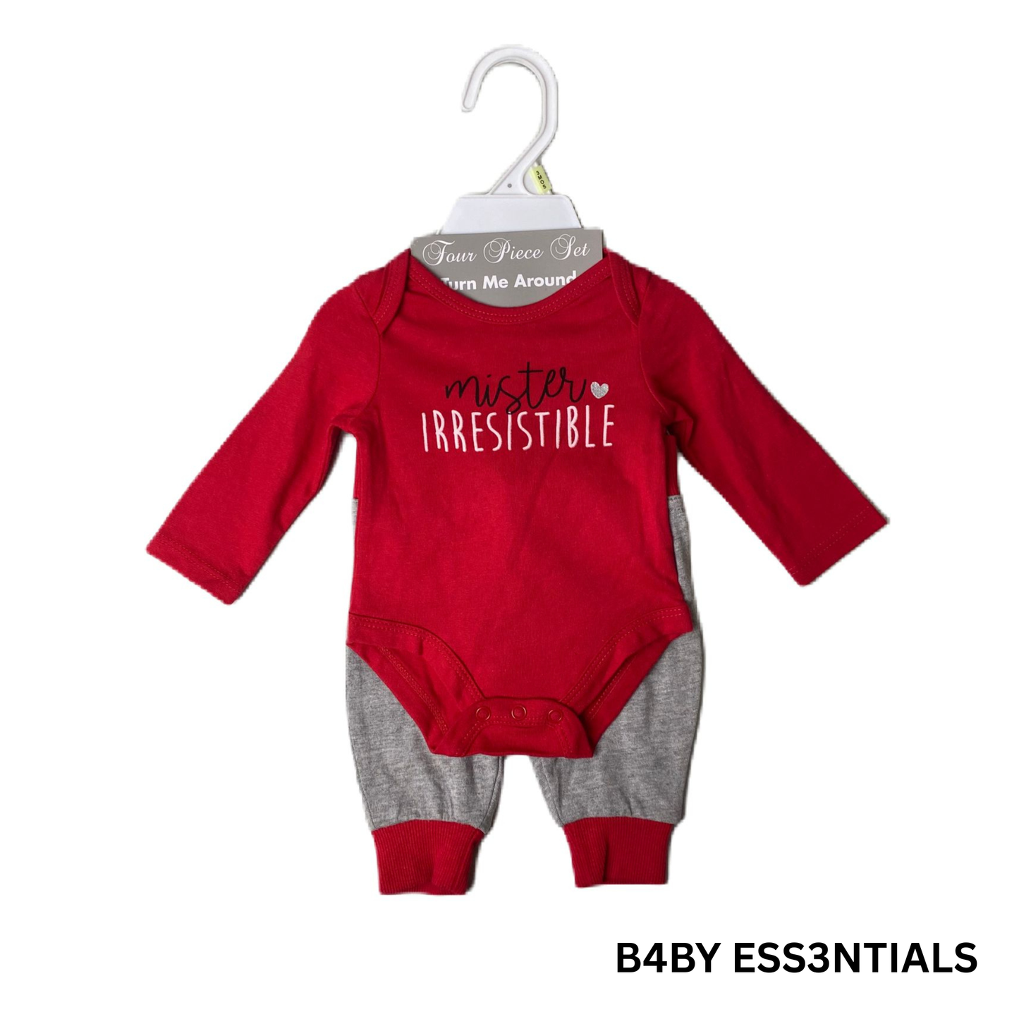 Baby Boys Red and Grey 4-Piece Set - 3M