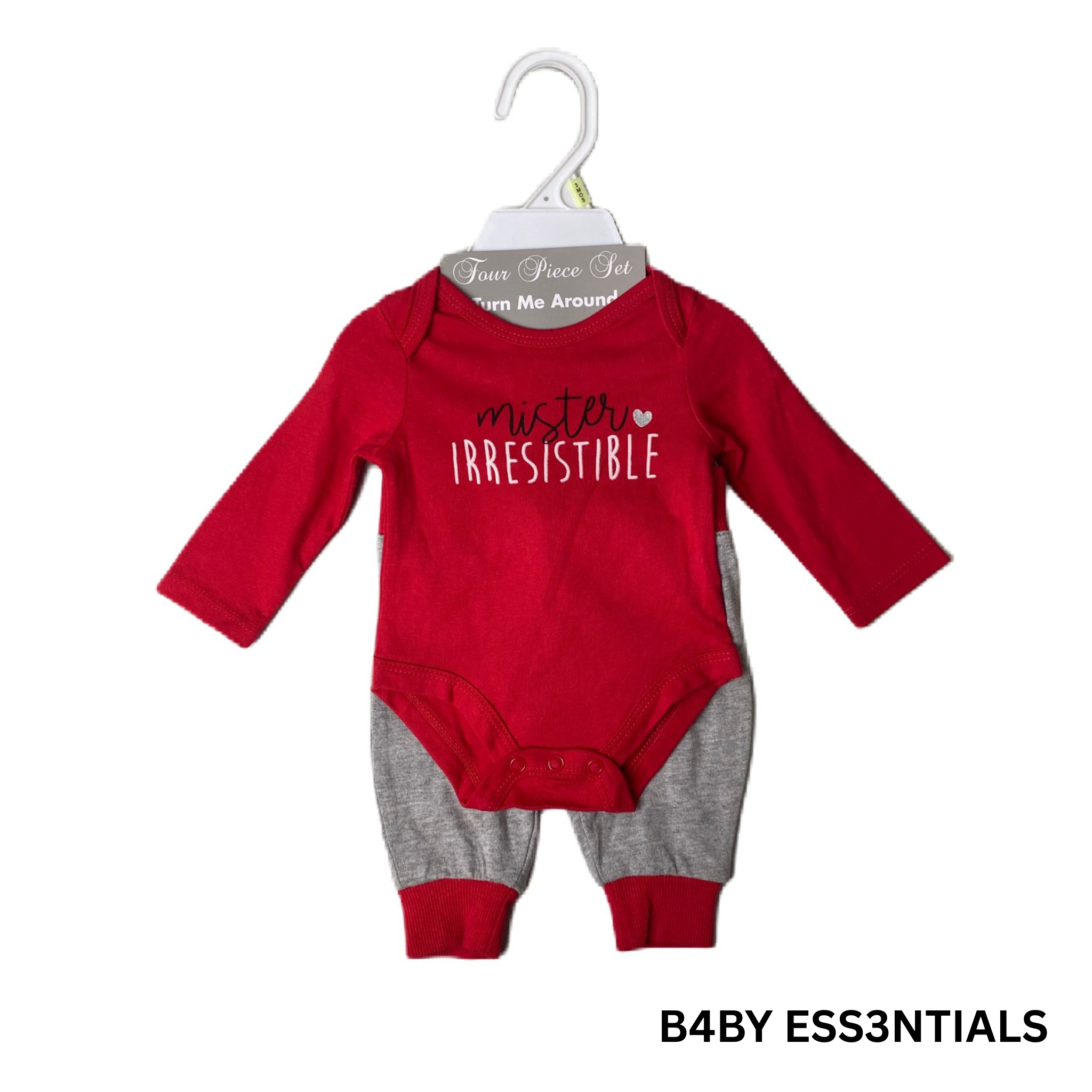 Baby Boys Red and Grey 4-Piece Set - 3M