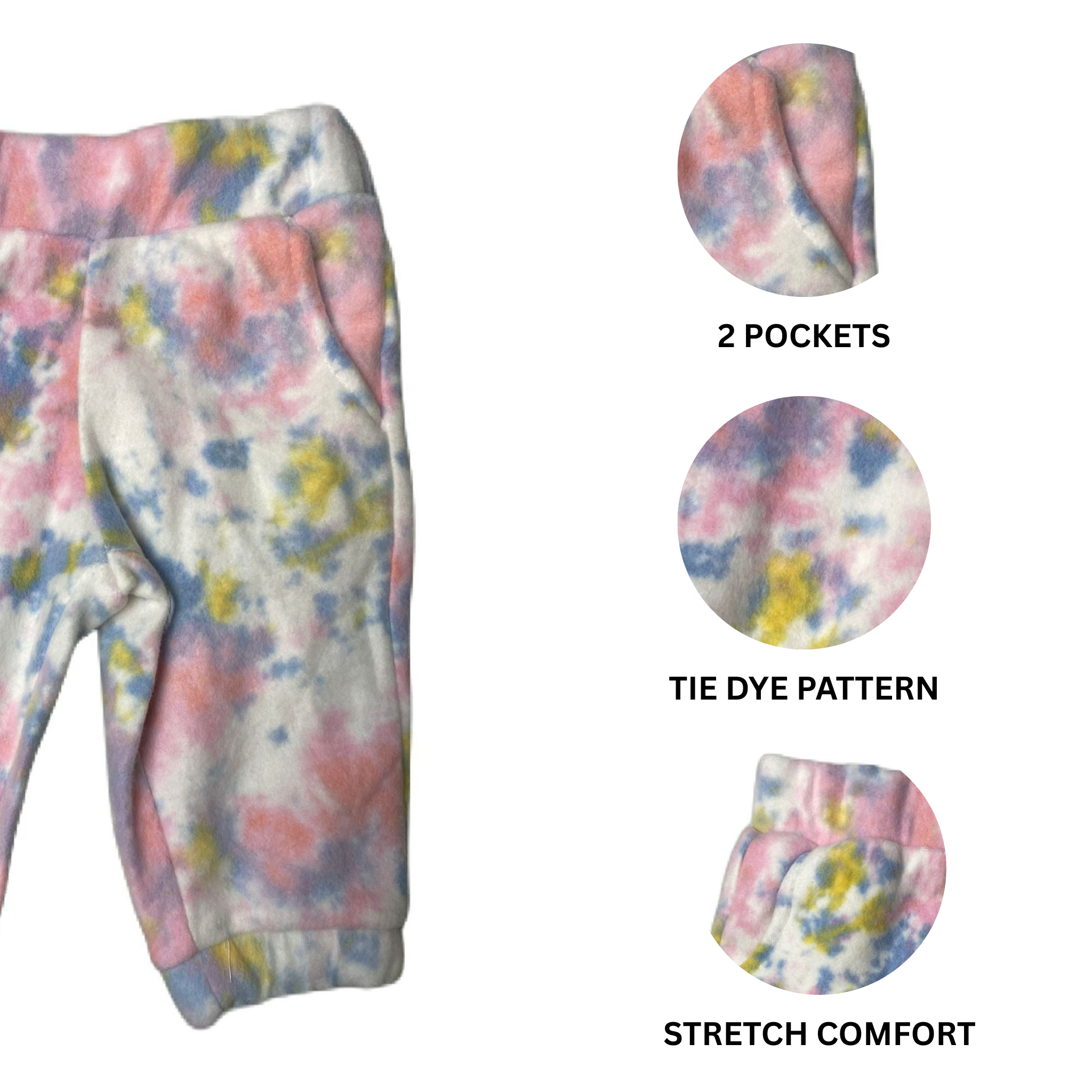Baby Girls Multicoloured Soft Joggers - 12M
