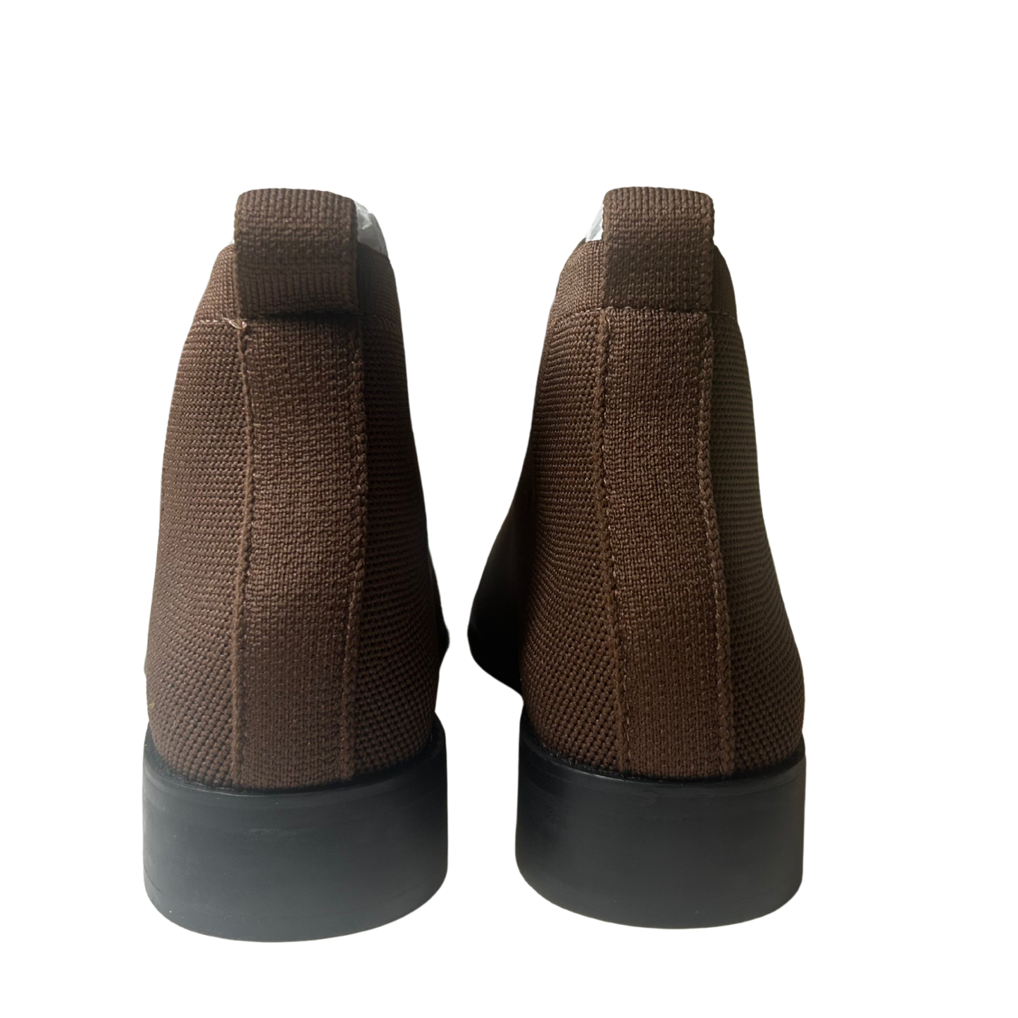 Women’s Knit Sock Ankle Boots – Brown, Size 8