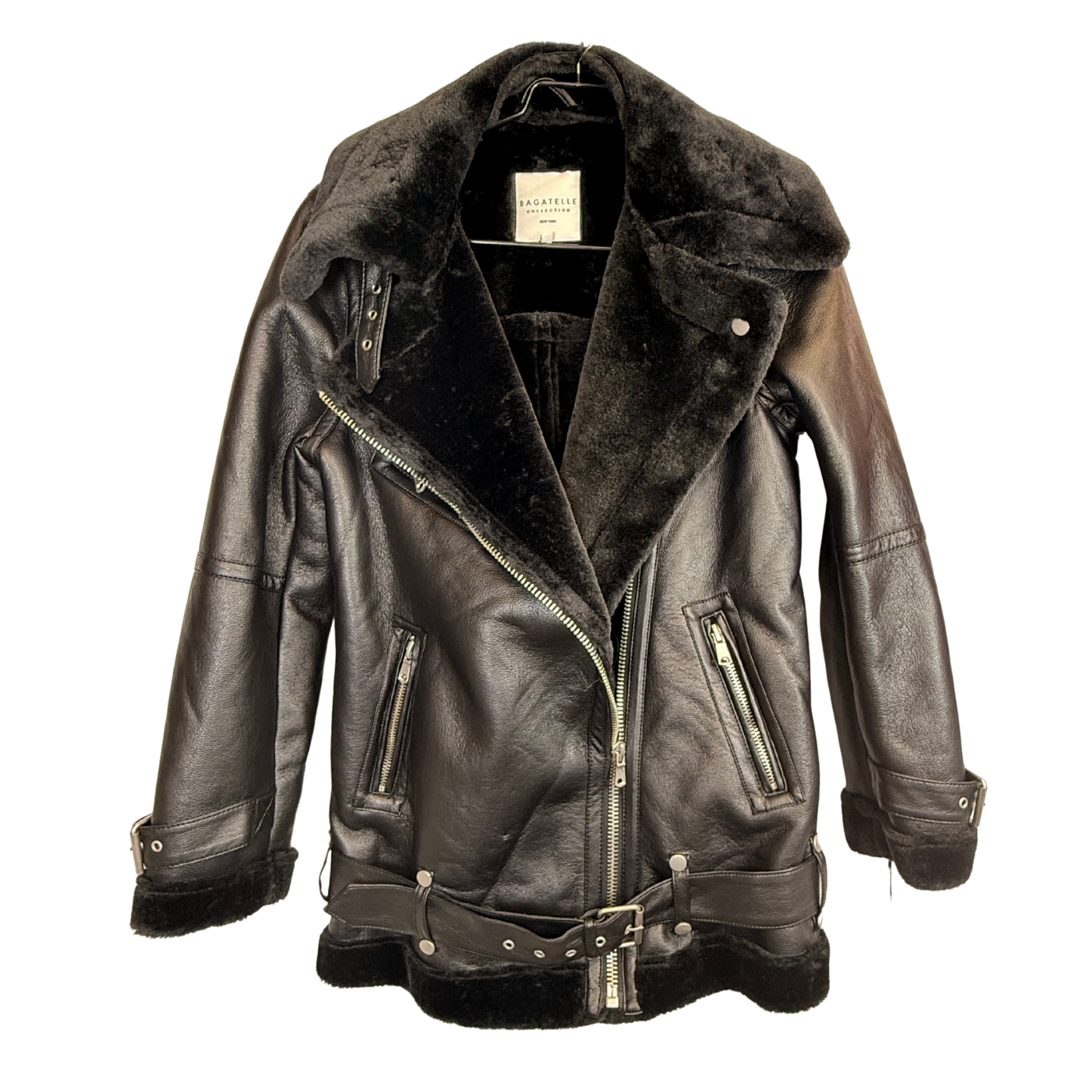 Women’s Black Faux Fur Jacket – Size S