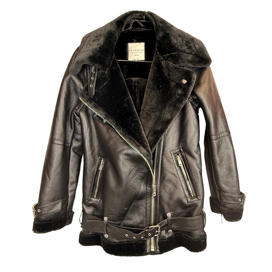 Women’s Black Faux Fur Jacket – Size S