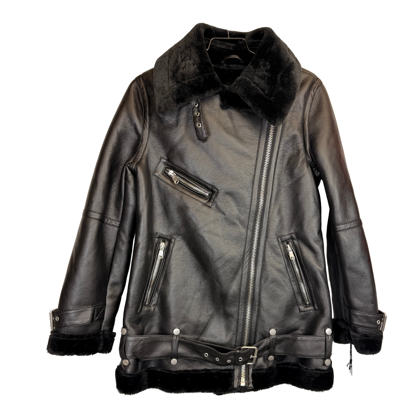 Women’s Black Faux Fur Jacket – Size S