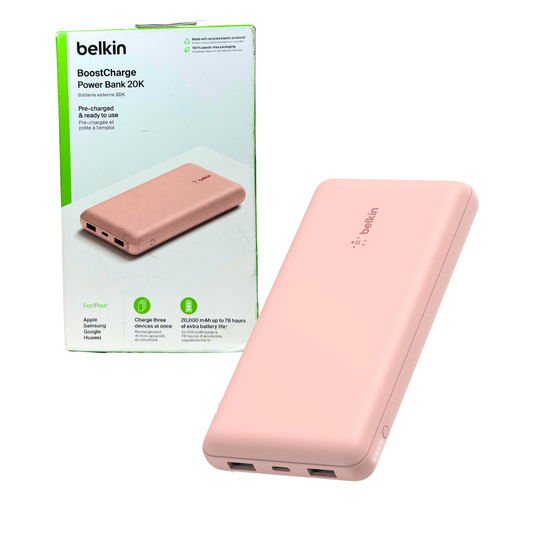 Portable 20000mAh USB-C Power Bank with 3 Ports & LED Indicator