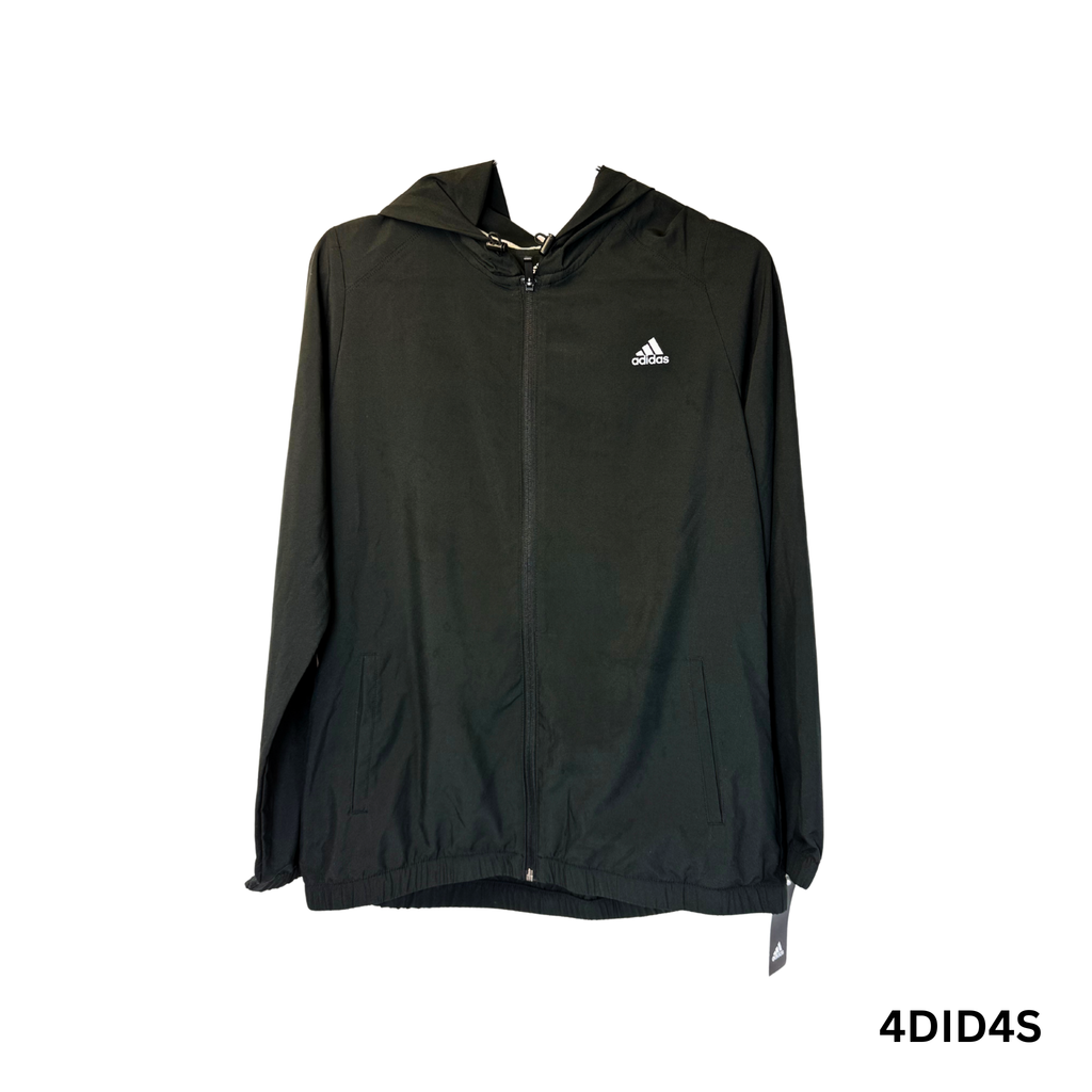 Black Woven Wind Jacket with Hood – Unisex Golf Outerwear, Size Medium, 100% Polyester