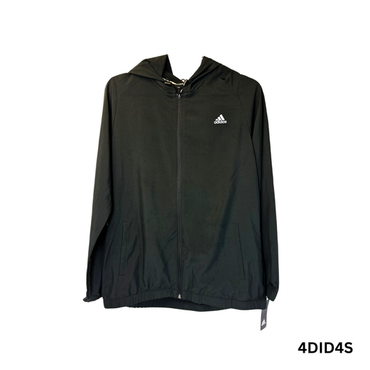 Black Woven Wind Jacket with Hood – Unisex Golf Outerwear, Size Medium, 100% Polyester