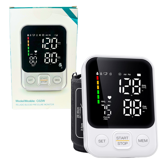Automatic Blood Pressure Monitor with Large LED Display & Adjustable Arm Cuff for Home Use