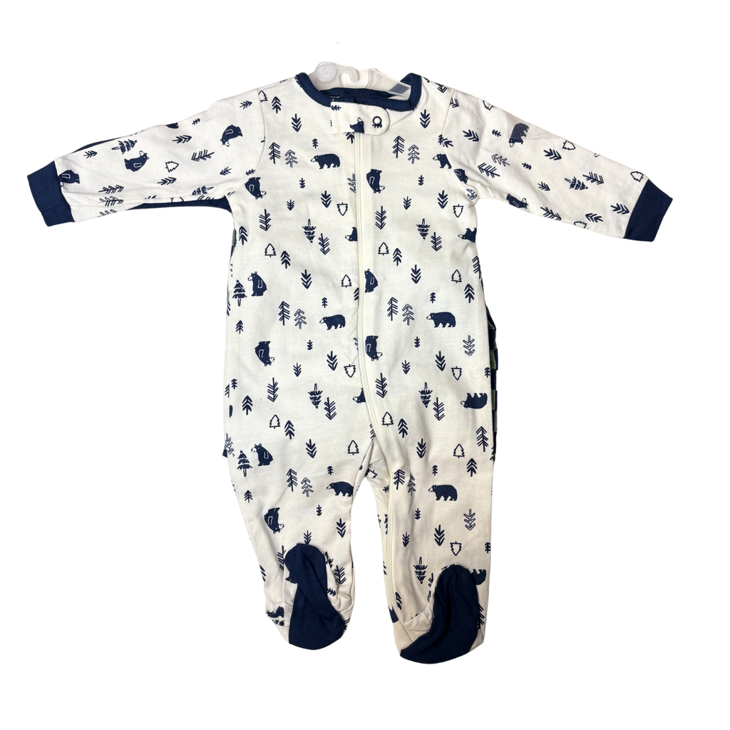 Boys’ 2-Pack Bear Footed One-Piece Pajamas – 0–3M