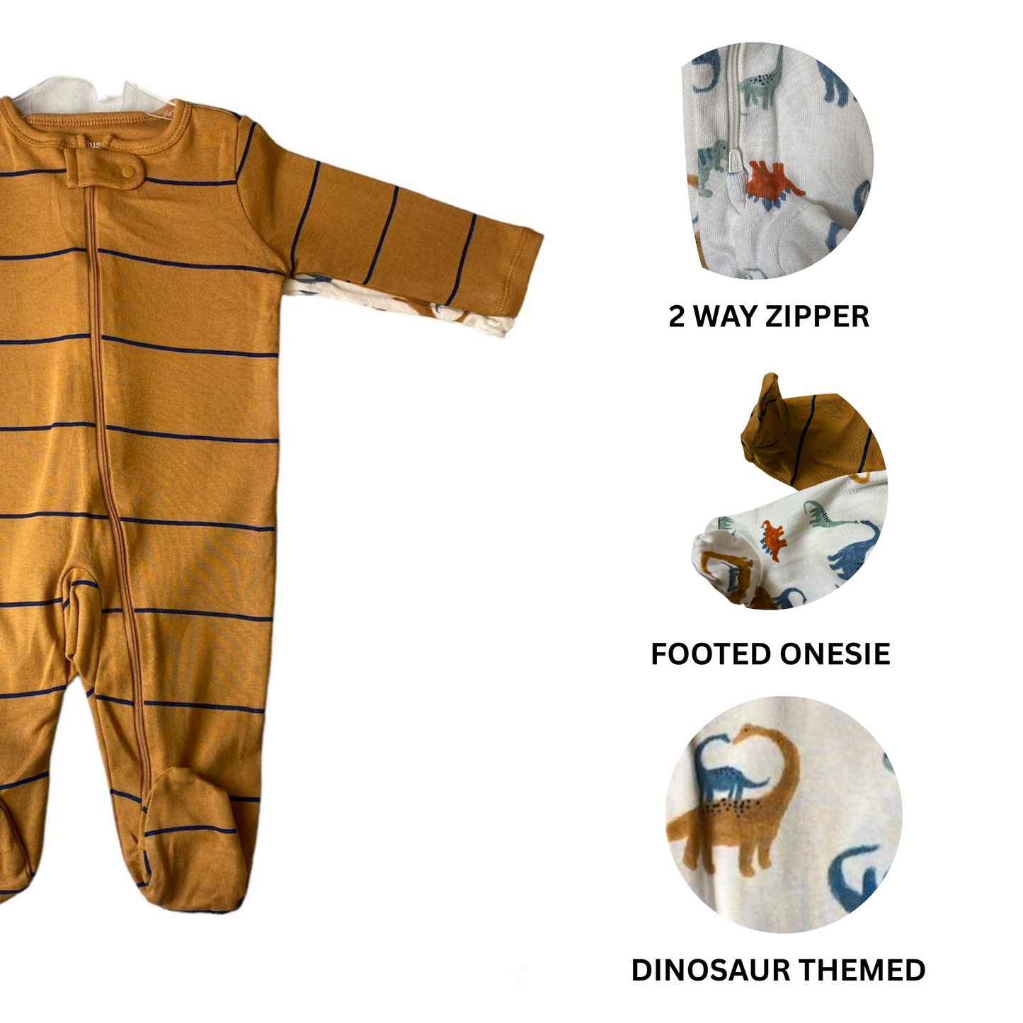 Boys 2-Pack Dinosaur One Piece - 6m