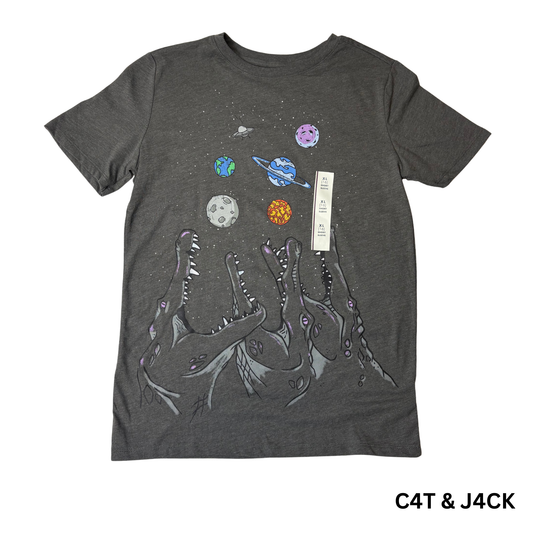 Boys’ Gray Graphic Short Sleeve T-Shirt Size XL (16)