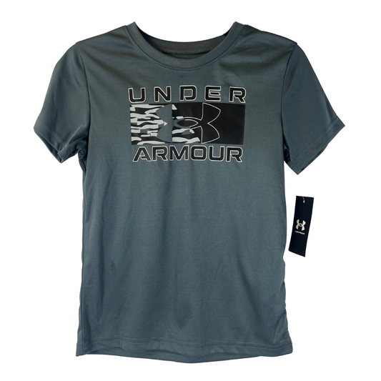 Boys’ Gray Short Sleeve Shirt – Quick-Dry, Lightweight, Stretchy – Active Fit