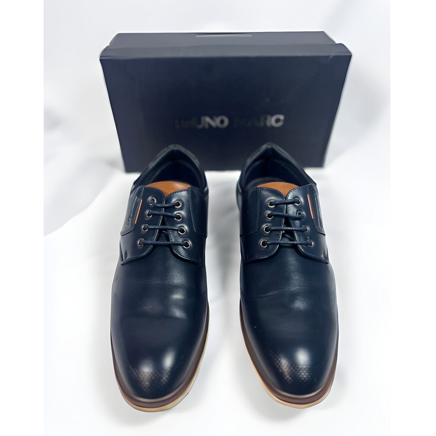 Bruno Marc Men's Casual Dress Shoes Navy 9.5 - Stylish Comfort for Work and Events