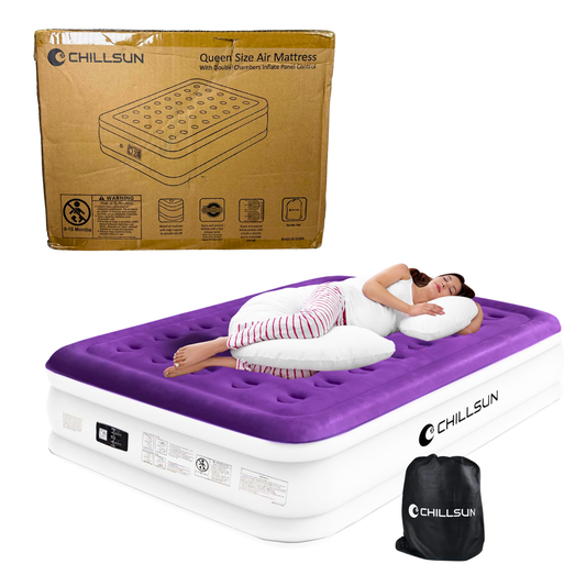 Queen Air Mattress with Built-In Pump – 16" Inflatable Bed for Home & Camping