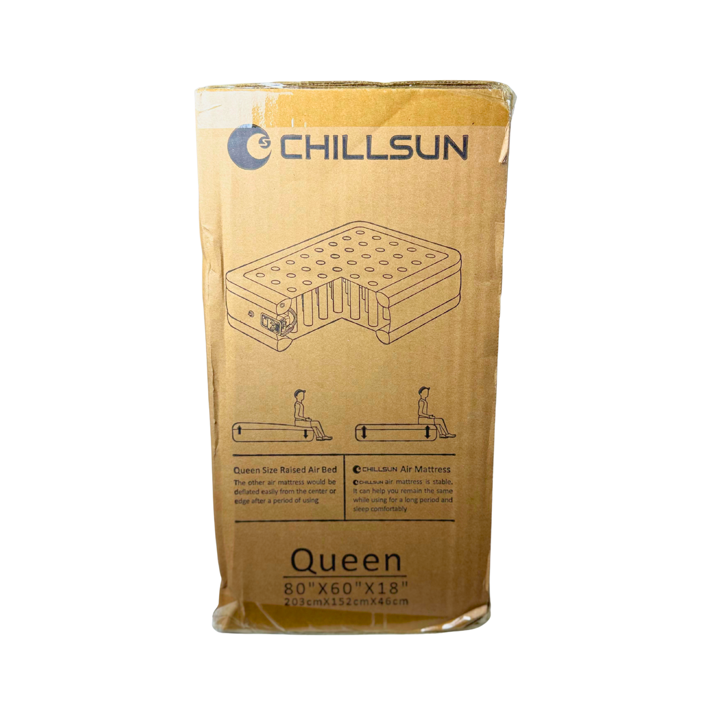 Queen Air Mattress with Built-In Pump – 16" Inflatable Bed for Home & Camping