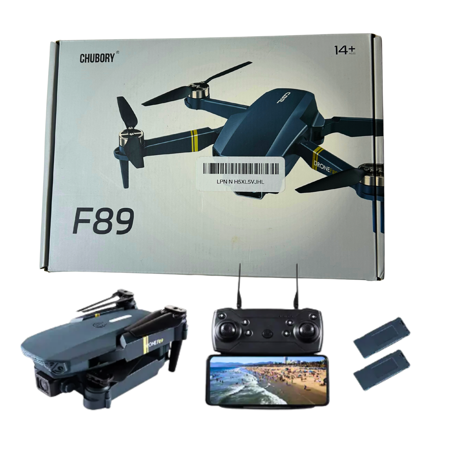 CHUBORY F89 Foldable Drone – 1080P HD Camera, 40+ Min Flight, Wi-Fi FPV, Optical Flow, Dual Cameras