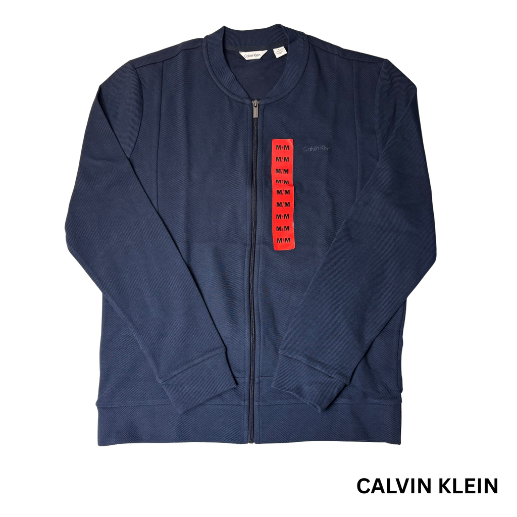 CK Men's Blue Long Sleeve Full Zip Sweater - M