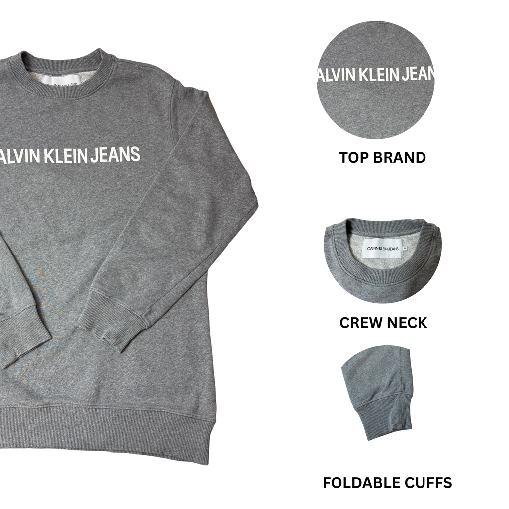 Men’s Gray Sweatshirt – Size M – 100% Cotton