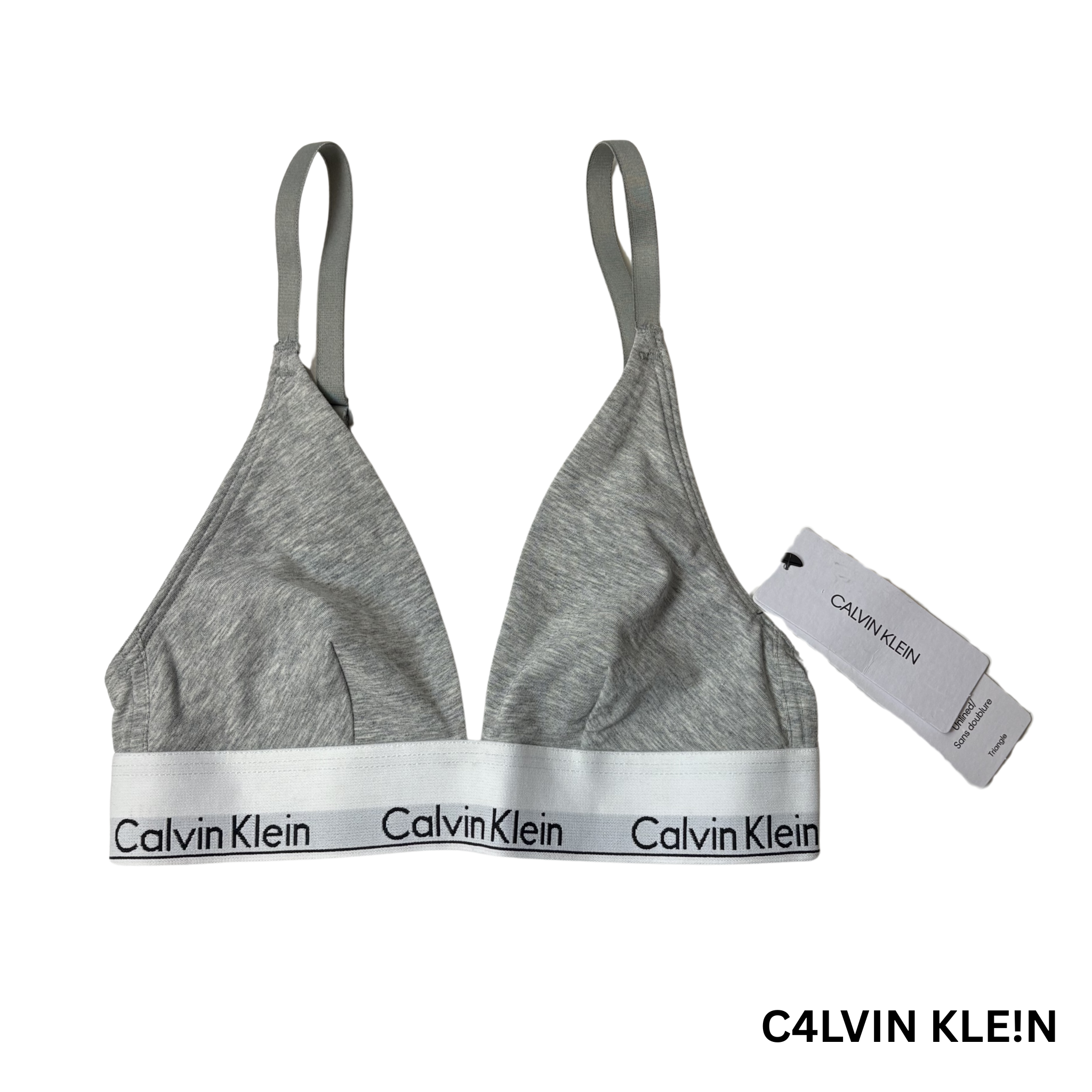 Women’s Gray Unlined Triangle Bralette – Size XS