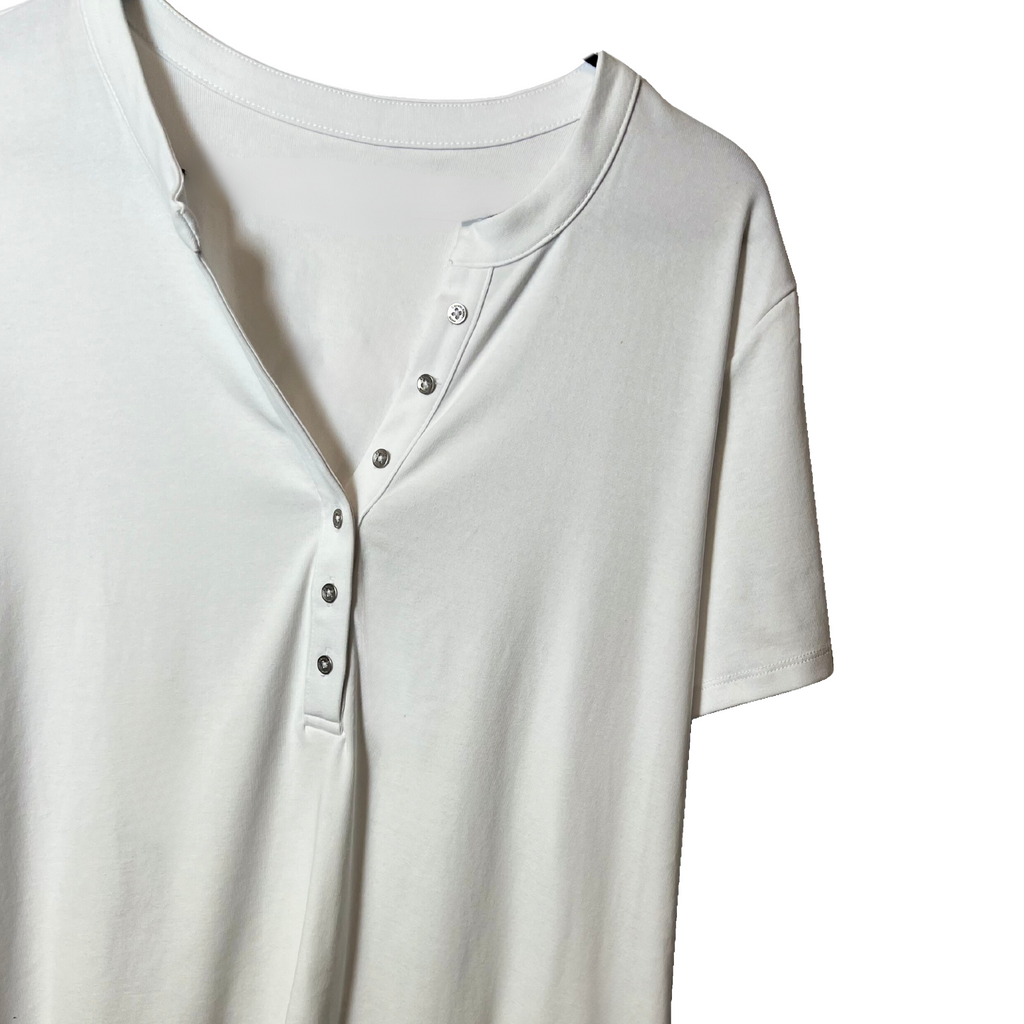CK Women's Classic Button-Detail T-Shirt XXL - White