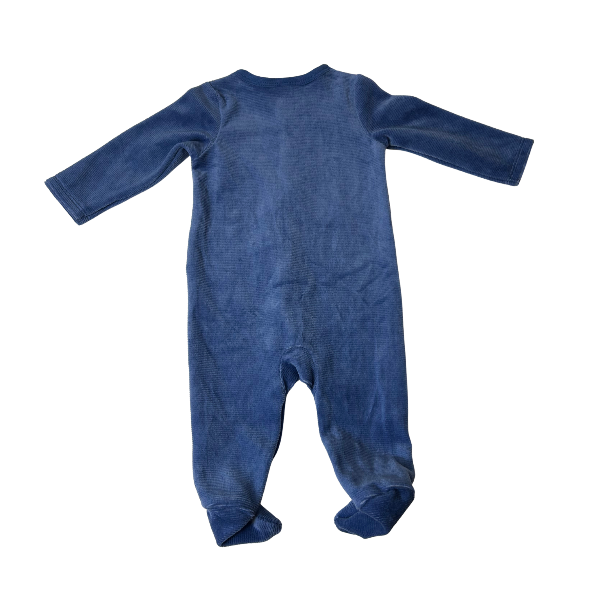 Baby Velour Penguin Sleeper – Blue – Size 6 Months