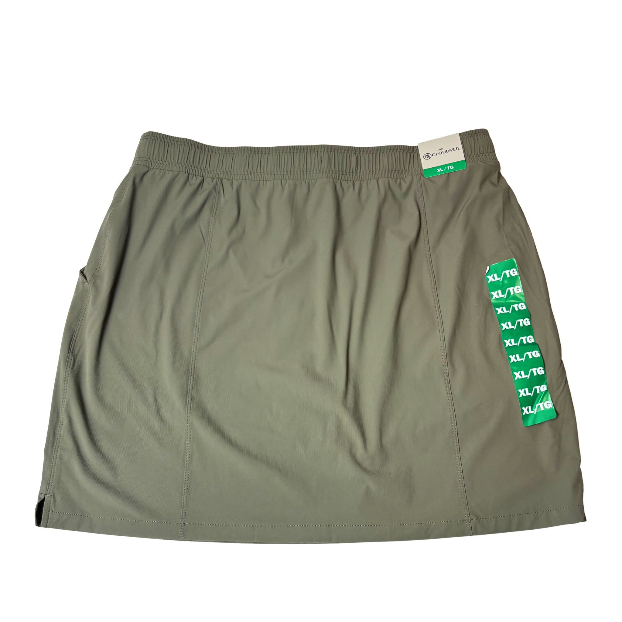Cloudveil Women’s Green Skort – Size XL – Pull-On Elastic Waist