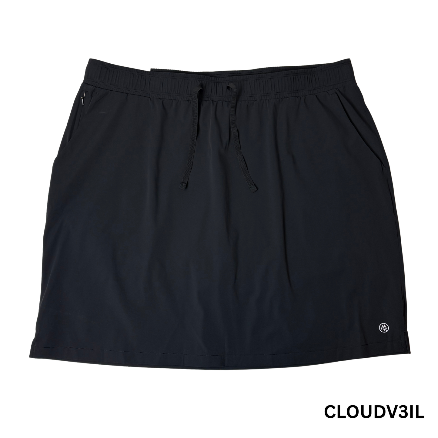 Cloudveil Black Ladies Skort XXL Pull-On Elastic Waist