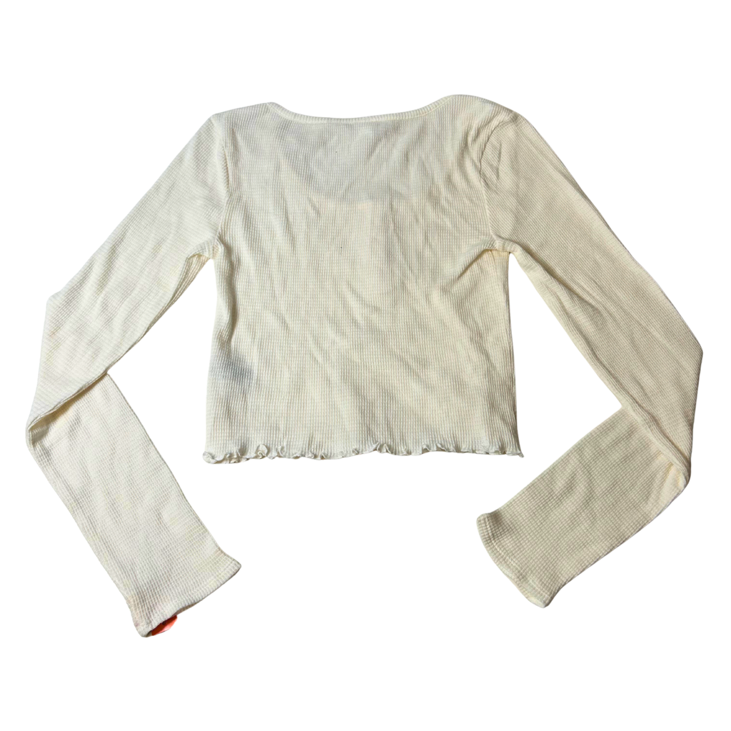 Long Sleeve Crop Top – Size S | Beige | Casual Women's Top
