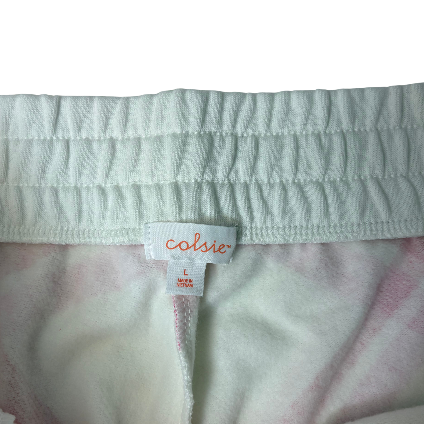 Women’s White, Red & Pink Sweatpants Size L – Cotton Blend