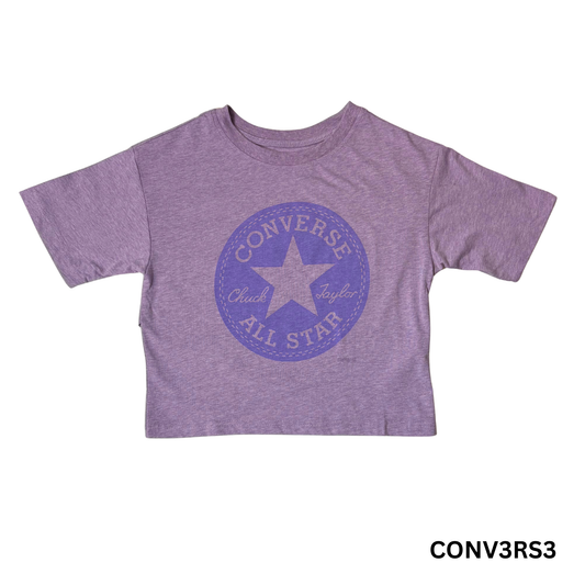 Girls Purple Cross-Back Short Sleeve Shirt