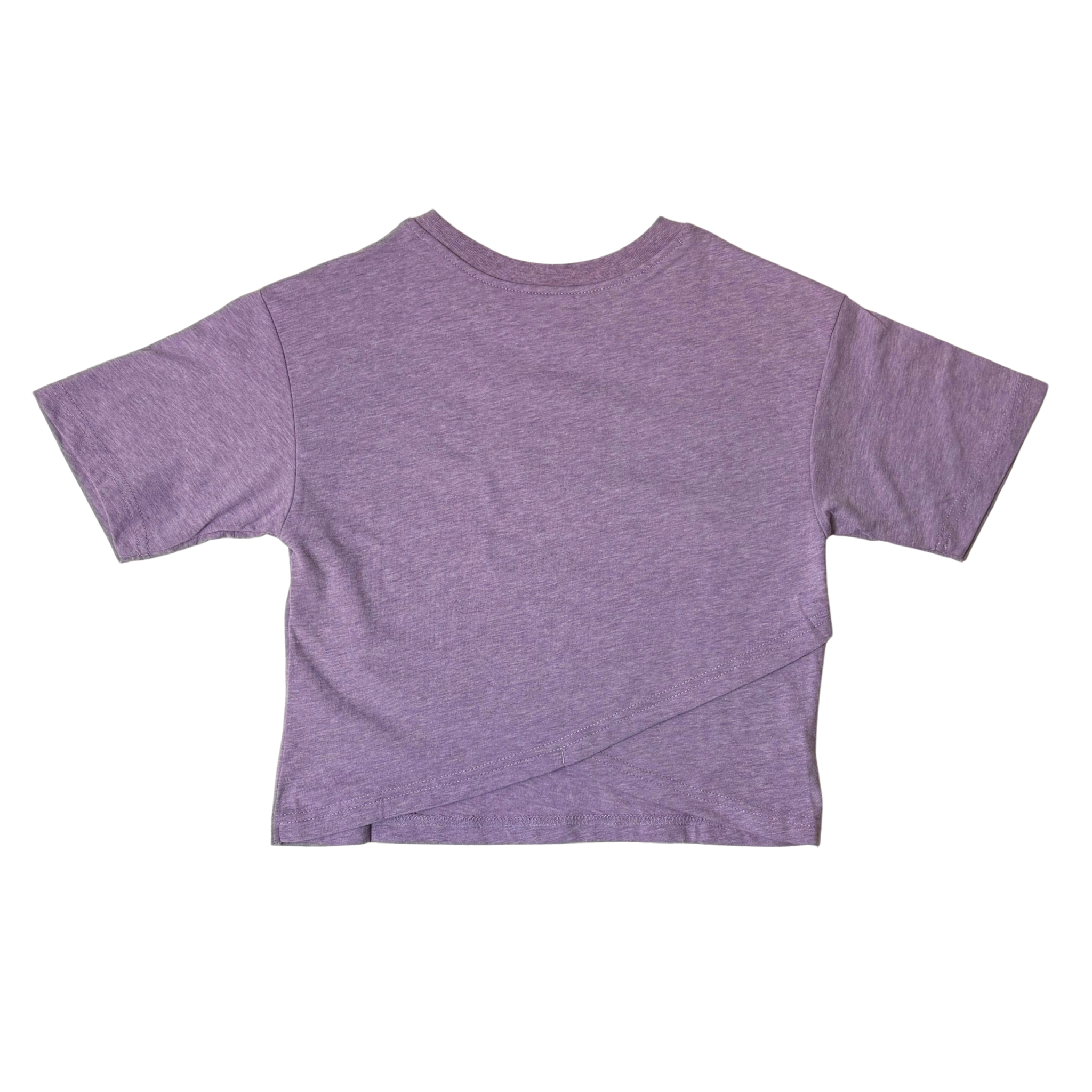 Girls Purple Cross-Back Short Sleeve Shirt