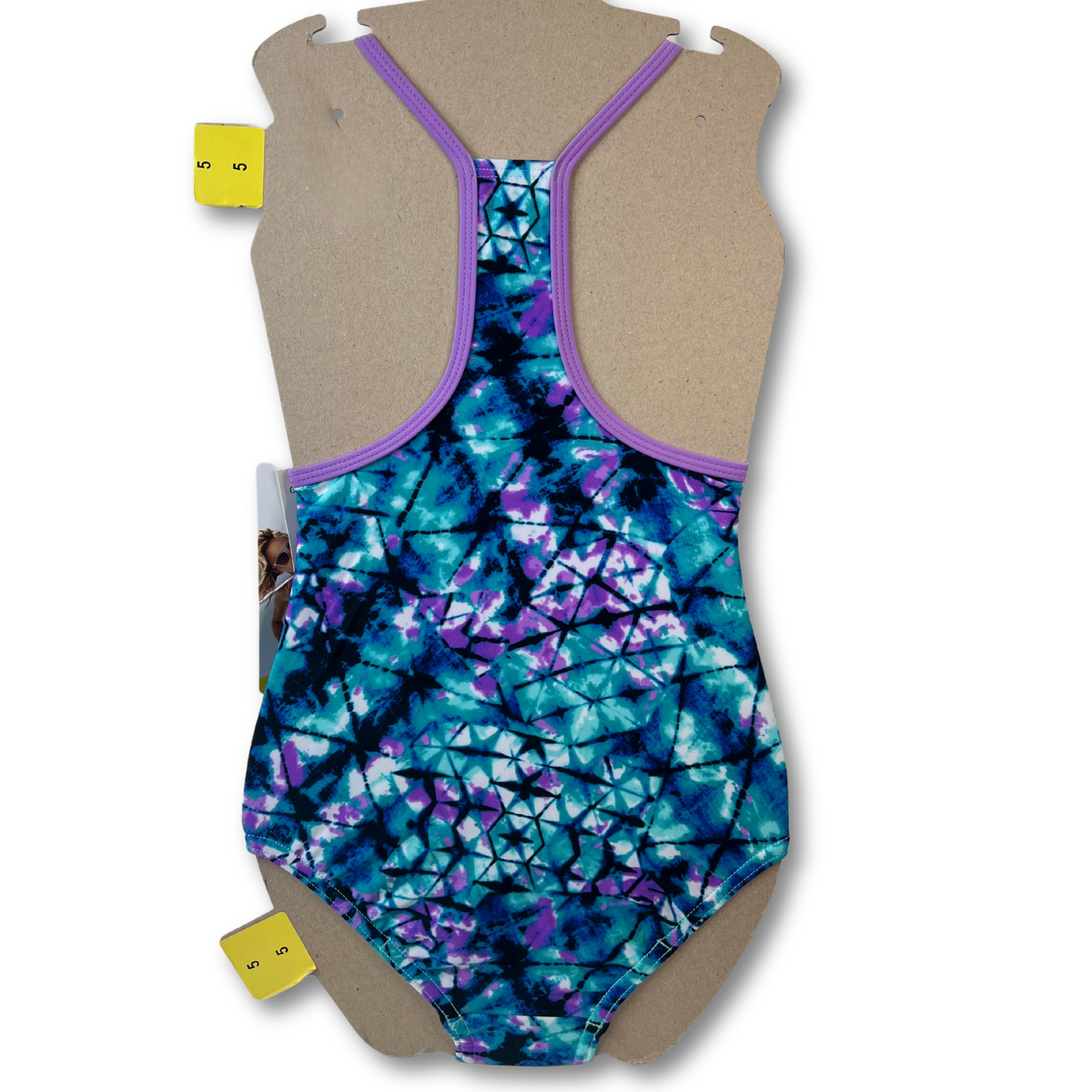 Girls Swimwear - Blue Print, UPF 50+ Protection, Size 5